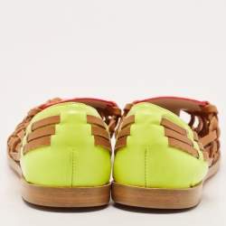Sophia Webster Multicolor Woven Leather and Patent Loafers Size 36 