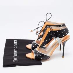 Pre Owned Sophia Webster Tricolor Polka Dot Leather and Patent Leilou Sandals Size 38