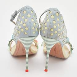 Pre Owned Sophia Webster Multicolor Leather Lilico Floral Embellished Ankle Strap Sandals Size 37