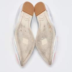 Sophia Webster Silver Leather Bibi Butterfly Ballet Flats Size 39.5