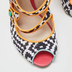 Sophia Webster Multicolor Fabric Cut Out Beaded Caged Sandals Size 40