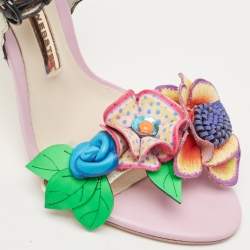 Sophia Webster Multicolor Patent Leather And Leather Lilico Floral Embellished Sandals Size 36.5