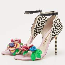 Sophia Webster Multicolor Patent Leather And Leather Lilico Floral Embellished Sandals Size 36.5
