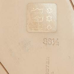 Pre Owned Sophia Webster Beige Snakeskin Embossed Leather Bibi Butterfly Pointed Toe Ballet Flats Size 38.5