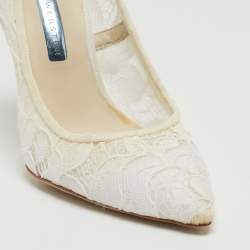 Sophia Webster White Lace Coco Crystal Pumps Size 36