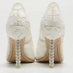 Sophia Webster White Lace Coco Crystal Pumps Size 36
