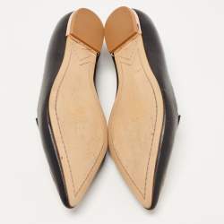 Sophia Webster Black Leather Bibi Butterfly Ballet Flats Size 38