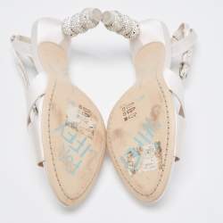 Sophia Webster Light Pink Satin Criss Cross Ankle Strap Sandals Size 39.5