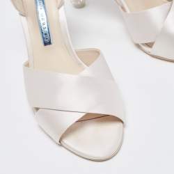 Sophia Webster Light Pink Satin Criss Cross Ankle Strap Sandals Size 39.5