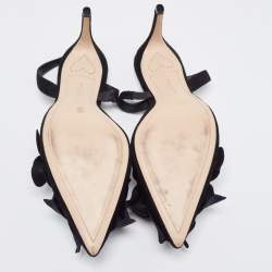 Pre Owned Sophia Webster Black Suede and Glitter Elastic Pumps Size 39