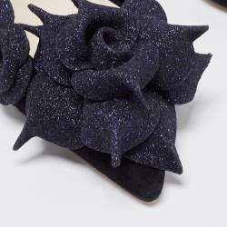 Pre Owned Sophia Webster Black Suede and Glitter Elastic Pumps Size 39