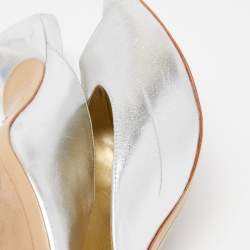 Pre Owned Sophia Webster Silver Leather Mules Size 39