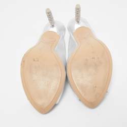 Pre Owned Sophia Webster Silver Leather Mules Size 39