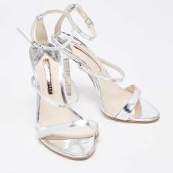 Sophia Webster Silver Leather  Ankle Strap Sandals Size 39