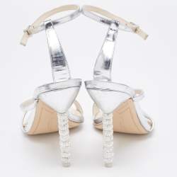 Sophia Webster Silver Leather  Ankle Strap Sandals Size 39