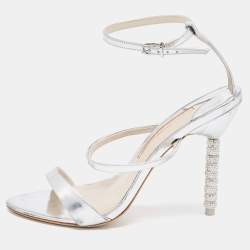 Sophia Webster Silver Leather  Ankle Strap Sandals Size 39