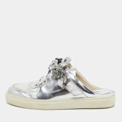 Sophia Webster Silver Leather Lilico  Jessie Sneaker Mules Size 38