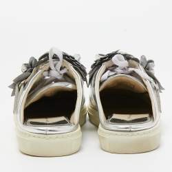 Sophia Webster Silver Leather Lilico  Jessie Sneaker Mules Size 38