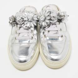 Sophia Webster Silver Leather Lilico  Jessie Sneaker Mules Size 38
