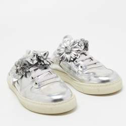 Sophia Webster Silver Leather Lilico  Jessie Sneaker Mules Size 38