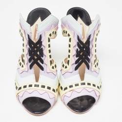 Pre Owned Sophia Webster Multicolor Leather Riko Pastel Mules Size 38.5