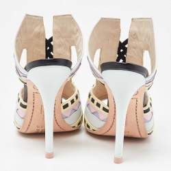 Pre Owned Sophia Webster Multicolor Leather Riko Pastel Mules Size 38.5