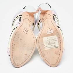 Pre Owned Sophia Webster Multicolor Leather Riko Pastel Mules Size 38.5