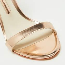 Pre Owned Sophia Webster Rose Gold Embroidered Leather Chiara Butterfly Ankle Strap Sandals Size 37.5