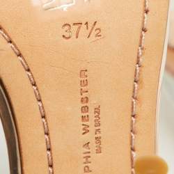 Pre Owned Sophia Webster Rose Gold Embroidered Leather Chiara Butterfly Ankle Strap Sandals Size 37.5