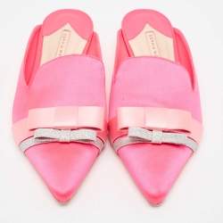 Sophia Webster Pink Satin Mules Size 39.5