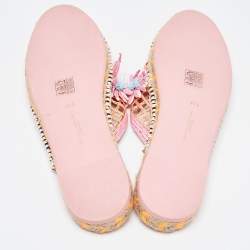 Sophia Webster Pink Raffia Mule Espadrilles Size 41.5