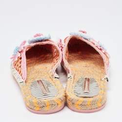 Sophia Webster Pink Raffia Mule Espadrilles Size 41.5