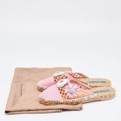 Sophia Webster Pink Raffia Mule Espadrilles Size 41.5