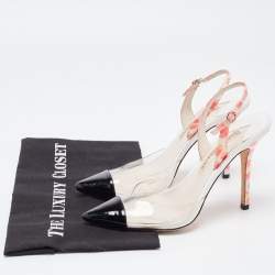 Sophia Webster Tricolor Patent and PVC Animal Print Slingback Pumps Size 39