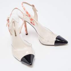Sophia Webster Tricolor Patent and PVC Animal Print Slingback Pumps Size 39