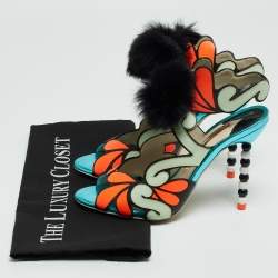 Pre Owned Sophia Webster Multicolor Leather Riko Ankle Tie Sandals Size 37.5