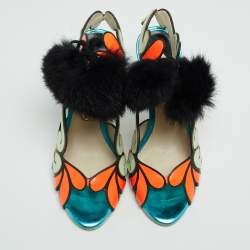 Pre Owned Sophia Webster Multicolor Leather Riko Ankle Tie Sandals Size 37.5