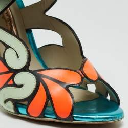 Pre Owned Sophia Webster Multicolor Leather Riko Ankle Tie Sandals Size 37.5