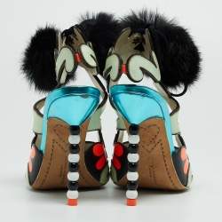 Pre Owned Sophia Webster Multicolor Leather Riko Ankle Tie Sandals Size 37.5