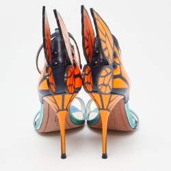 Pre Owned Sophia Webster Tricolor Leather Chiara Butterfly Ankle Strap Sandals Size 39