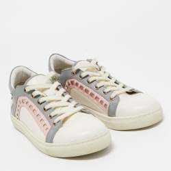 Sophia Webster White Leather Riko Sneakers Size 38