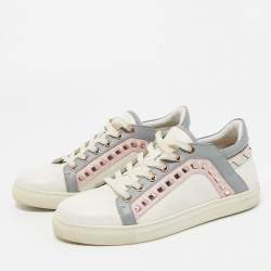 Sophia Webster White Leather Riko Sneakers Size 38