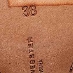 Pre Owned Sophia Webster Green Suede Fur Detail Ankle Strap Wrap Up Sandals Size 38