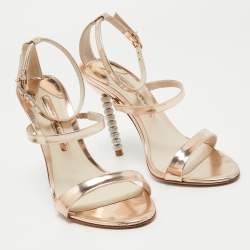 Sophia Webster Rose Gold Leather Rosalind Sandals Size 37.5
