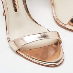 Sophia Webster Rose Gold Embroidered Leather Chiara Butterfly Ankle Strap Sandals Size 37