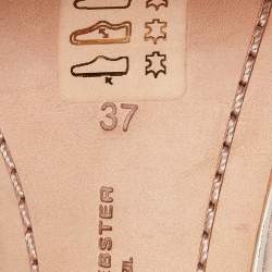 Sophia Webster Rose Gold Embroidered Leather Chiara Butterfly Ankle Strap Sandals Size 37