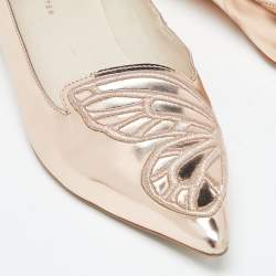 Sophia Webster Rose Gold Leather Bibi Butterfly Ballet Flats Size 41