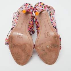 Sophia Webster Tricolor Printed Leather Lacey Sandals Size 37