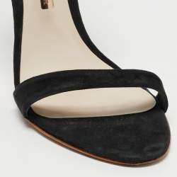 Pre Owned Sophia Webster Black/Rose Gold Suede and Leather Evangeline Sandals Size 40