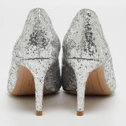 Pre Owned Sophia Webster Silver Glitter Rio Pumps Size 35